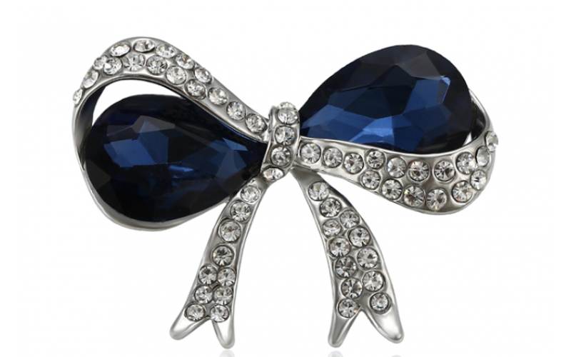 silver Bow brooches and pins jewelry for women