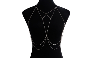 Popular Necklance Chains Girls Layered Rhinestone Body Chain Sexy Gold Body Belly Chain